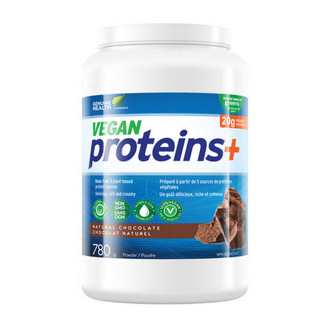 Genuine Health, Vegan Proteins+ Chocolate, 780 Grams