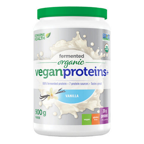 Genuine Health, Fermented Organic Vegan Protein+ Vanilla, 900 Grams