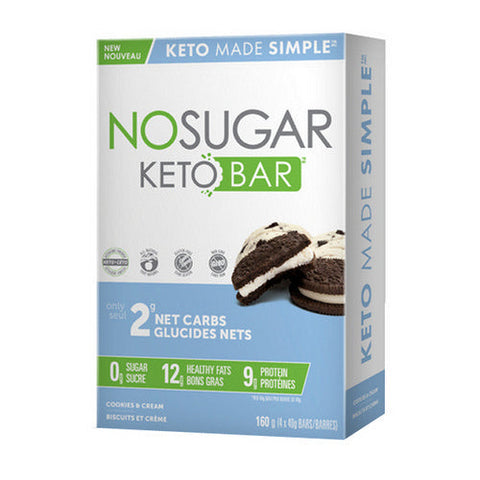 No Sugar Company, Keto Bar Cookies & Cream, 4 Count