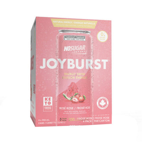 No Sugar Company, Joyburst Energy Drink Frose Rose, 4 Count