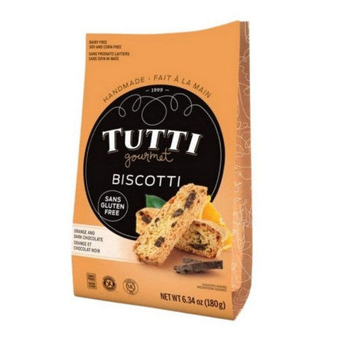 Tutti Gourmet, Biscotti Gluten Free Organic Dark Chocolate, 180 Grams (Case Of 8)