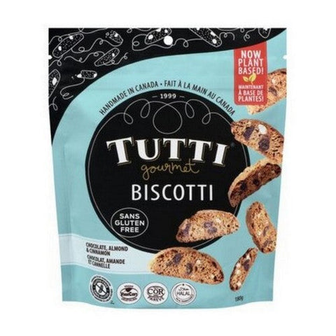 Tutti Gourmet, Biscotti Gluten Free Chocolate Almond And Cinnamon, 180 Grams (Case Of 8)