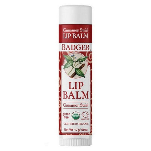 Badger Balm, Holiday Jumbo Lip Balm Cinnamon Swirl, .6 Oz