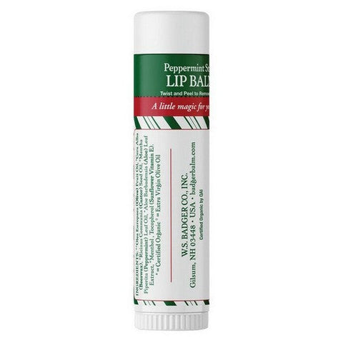 Badger Balm, Peppermint Stick Jumbo Lip Balm Stick, .6 Oz