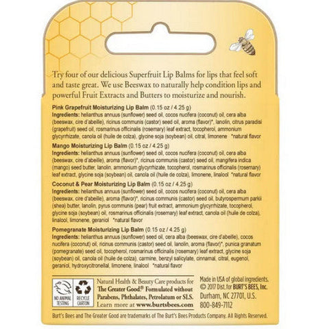 Burts Bees, Superfruit Lip Balm Blister, 0.15 Oz