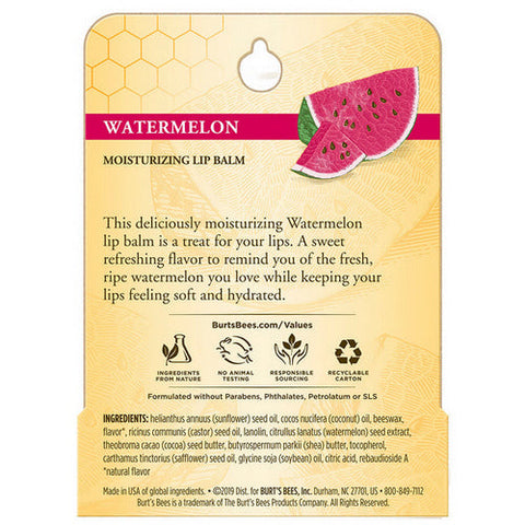 Burts Bees, Watermelon Lip Balm Blister, 1 Count