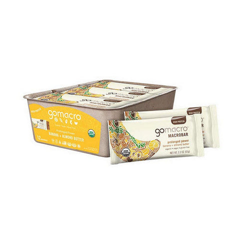 Gomacro, Organic MacroBar Banana Almond Butter, 12 Count