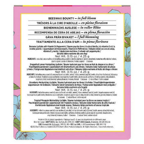 Burts Bees, Full Bloom Lip Balm, 4 Count