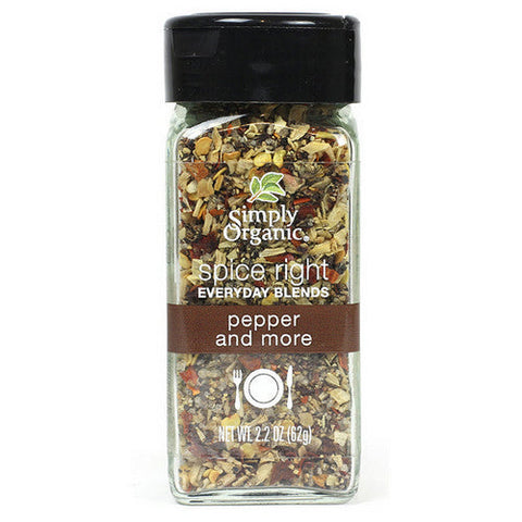 Simply Organic, Spice Right Pepper and More, 2.2 Oz