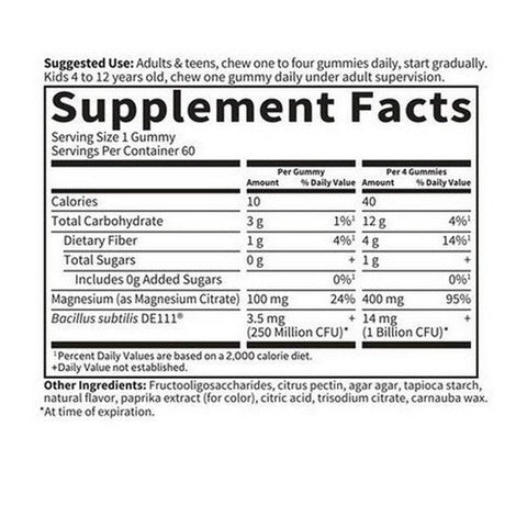 Garden of Life, Dr. Formulated Magnesium with Pre and Probiotics Peach, 60 Gummies