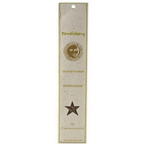 Pondicherry Natural Incense, Sandalwood Incense Sticks, 15 Count