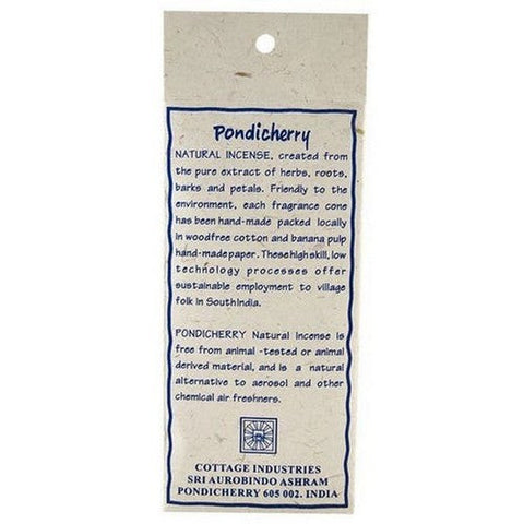 Pondicherry Natural Incense, Jasmine Incense Cones, 20 Count