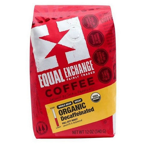 Equal Exchange, Organic Decaffeinated Whole Bean Coffee, 12 Oz