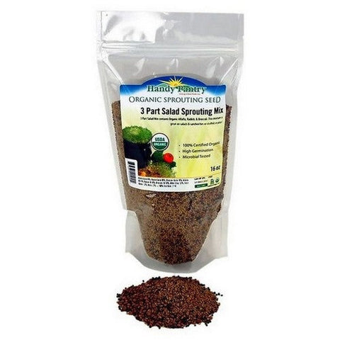 Handy Pantry, Organic Sprouting Seeds 3 Part Salad Mix, 16 Oz