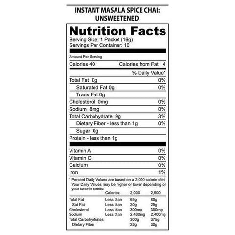 Nature���s Guru, Masala Chai Unsweetened, 10 Count