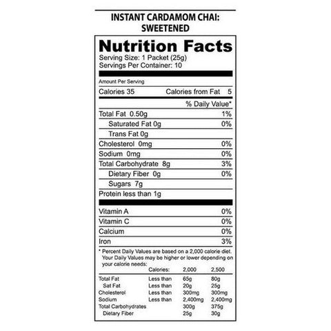 Nature���s Guru, Cardamom Chai Sweetened Instant Chai, 10 Count