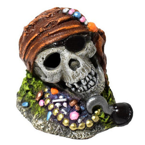 Hikari, Pirate Skull with Treasure Resin Ornament, 1 Count / 2.7 Inches