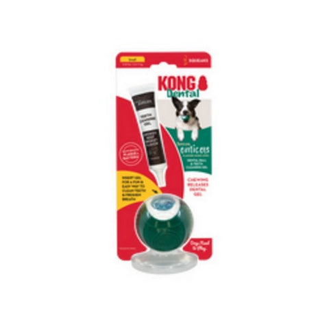 Kong, Dental Ball with Tropiclean Enticer Teeth Cleaning Gel, 1 Count / 1 Oz (Small)