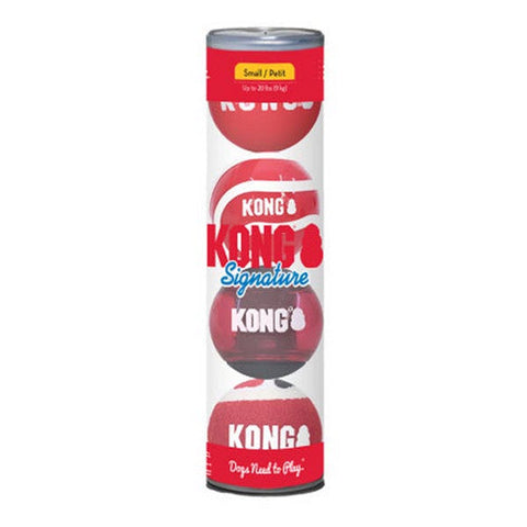 Kong, Signature Ball Dog Toy Assorted, 4 Count / Small