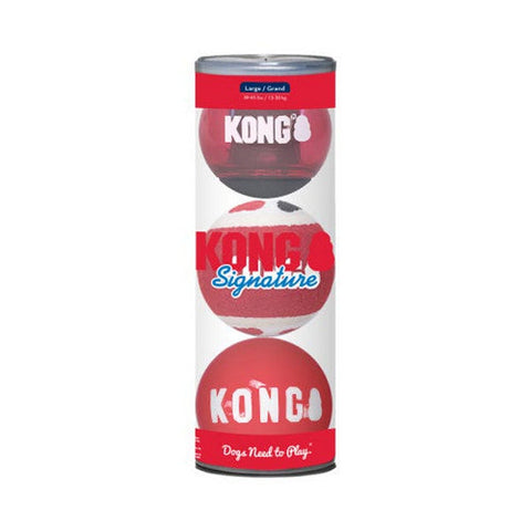 Kong, Signature Ball Dog Toy Assorted, 3 Count / Large