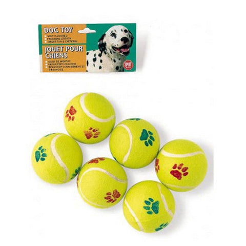 Spot, Tennis Ball Dog Toy Assorted, 6 Count / 2.5 Inches
