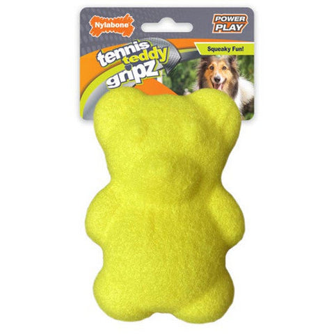 Nylabone, Power Play Tennis Teddy Gripz Bear Dog Toy, 1 Count / Medium
