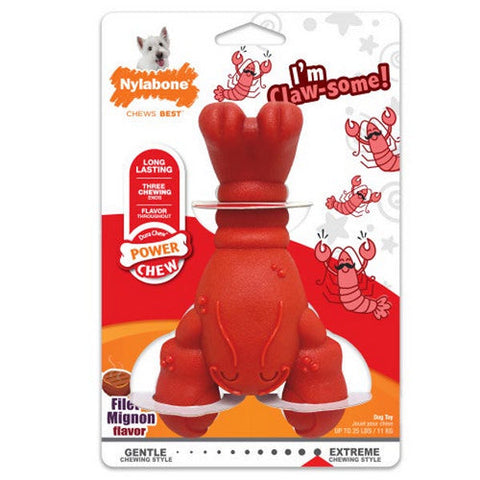 Nylabone, Power Chew Lobster Dog Toy Filet Mignon, 1 Count Medium / Wolf