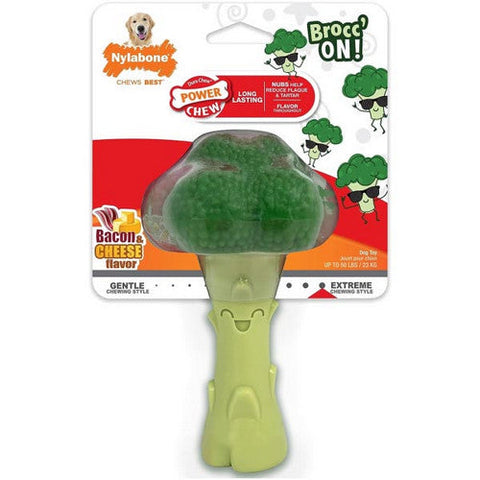 Nylabone, Power Chew Broccoli Dog Toy Bacon Cheese, 1 Count /Large / Giant