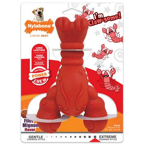 Nylabone, Power Chew Lobster Dog Toy Filet Mignon, 1 Count (XL - 50+ Lbs)