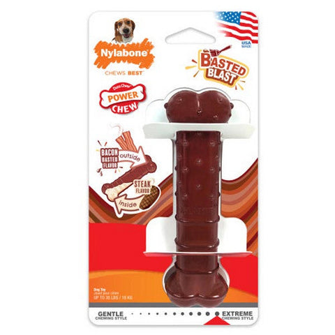 Nylabone, Power Chew Basted Blast Dual Flavored Dog Chew Toys, 1 Count (Medium - Up To 35 Lbs)