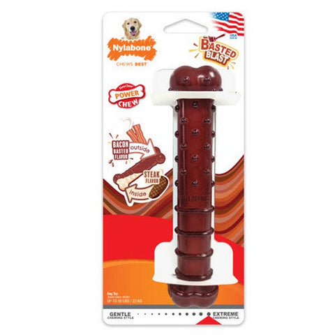 Nylabone, Power Chew Basted Blast Dual Flavored Dog Chew Toys, 1 Count (Large - Up To 50 Lbs)