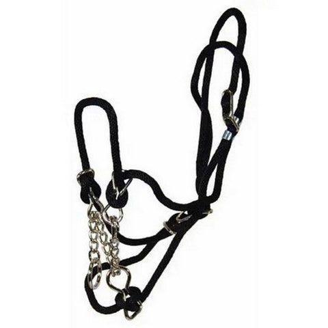 Hamilton, Halter Livest Rope With Chain Calf Black, 1 Each