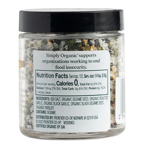 Simply Organic, Black Garlic Finishing Salt Organic, 2.19 Oz
