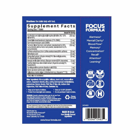 Focus Formula, Focus Formula, 60 Tablets