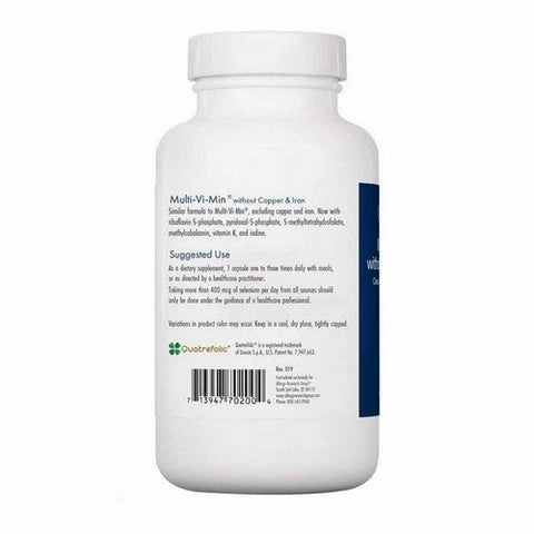 Nutricology/ Allergy Research Group, Multi-Vi-Min Without Copper And Iron, 150 Veg Caps