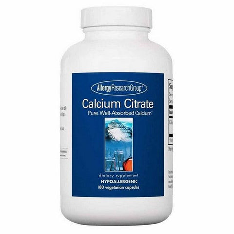 Nutricology/ Allergy Research Group, Calcium Citrate Pure Well-Absorbed Calcium, 180 Veg Caps
