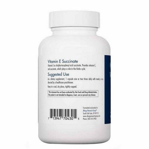 Nutricology/ Allergy Research Group, Vitamin E Succinate, 100 Veg Caps