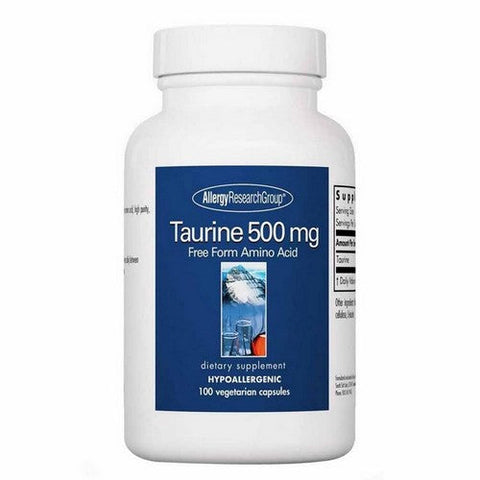Nutricology/ Allergy Research Group, Taurine, 500 MG, 100 Veg Caps