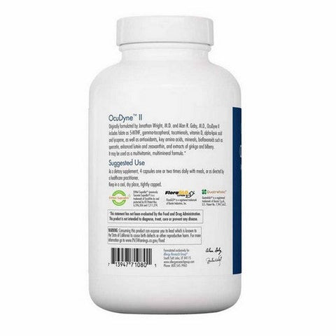 Nutricology/ Allergy Research Group, OcuDyne II With QuatreActiv Folate And FloraGLO Lutein, 200 Veg Caps