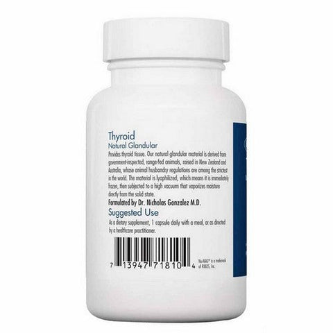 Nutricology/ Allergy Research Group, Thyroid Natural Glandular, 100 Veg Caps