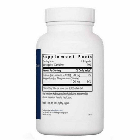 Nutricology/ Allergy Research Group, Calcium Magnesium Citrate, 100 Veg Caps