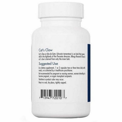 Nutricology/ Allergy Research Group, Cats Claw Inner Bark Extract, 60 Veg Caps