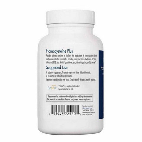 Nutricology/ Allergy Research Group, Homocysteine Plus With Setria Glutathione, 90 Veg Caps