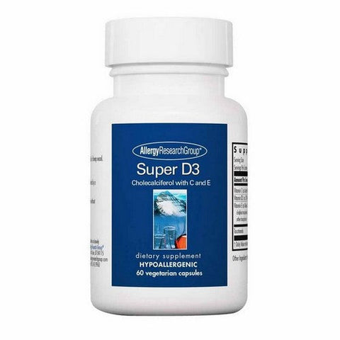 Nutricology/ Allergy Research Group, Super Vitamin D3 Cholecalciferol With C and E, 60 Veg Caps