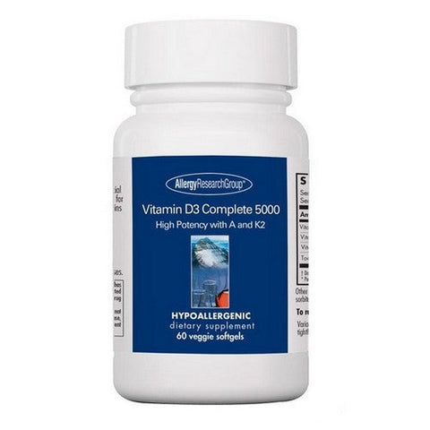 Nutricology/ Allergy Research Group, Vitamin D3 Complete 5000 High Potency D With A And K2, 60 Softgels