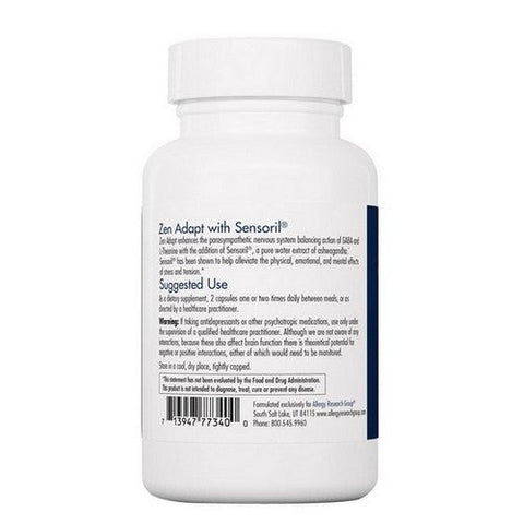 Nutricology/ Allergy Research Group, Zen Adapt With Sensoril, 60 Veg Caps