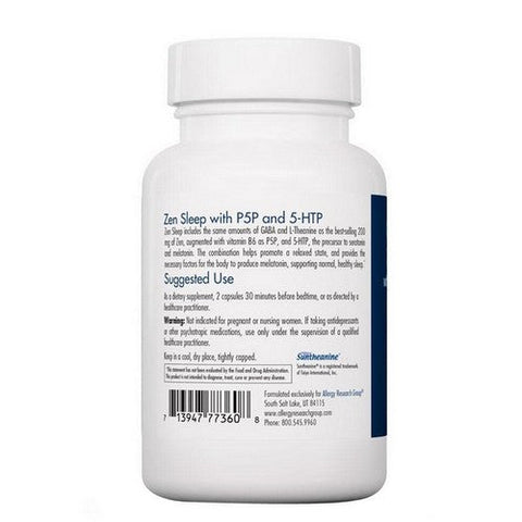 Nutricology/ Allergy Research Group, Zen Sleep With P5P And 5-HTP, 60 Veg Caps