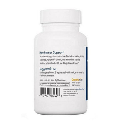 Nutricology/ Allergy Research Group, Herxheimer Support, 60 Veg Caps