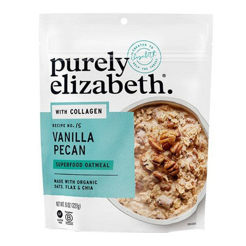 Purely Elizabeth, Superfood Oatmeal Vanilla Pecan Pouch With Collagen, 8 Oz (Case Of 6)