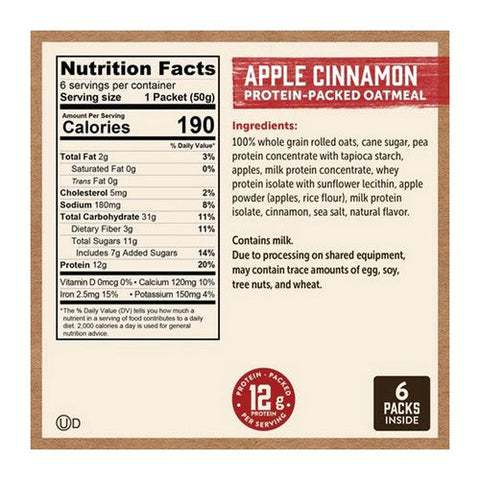 Kodiak Cakes, Oatmeal Unleashed Apple Cinnamon, 10.58 Oz (Case Of 6)